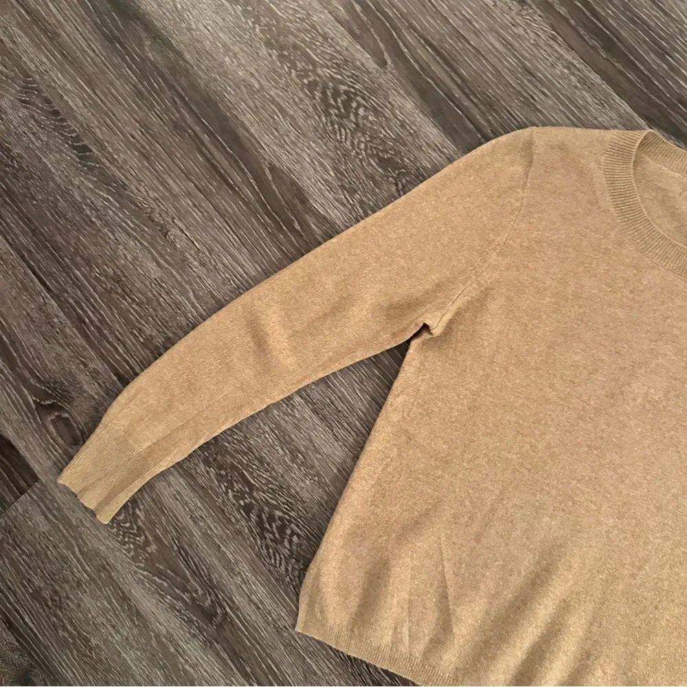 J Crew Tan Cashmere Crewneck Sweater